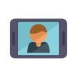 online video call icon flat student class vector