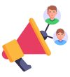 persons and megaphone concept of social marketing flat icon vector